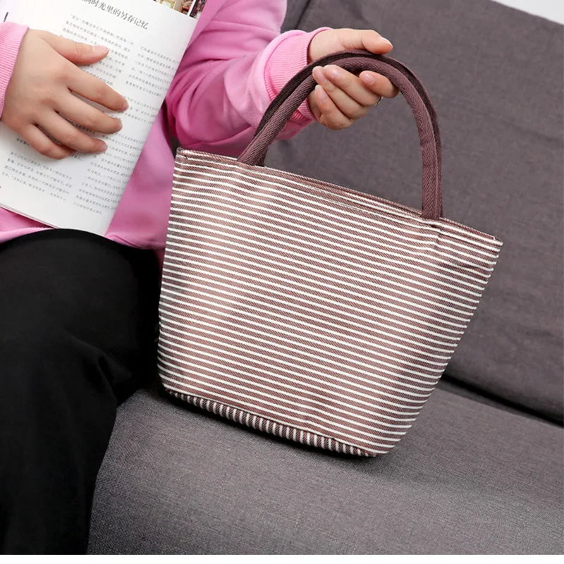 

WOMEN'S Handbag Bento Box Bag Bottom Thick Stereotypes Lunch Bag Handbag Printed Small Canvas Bag Diaper Bag