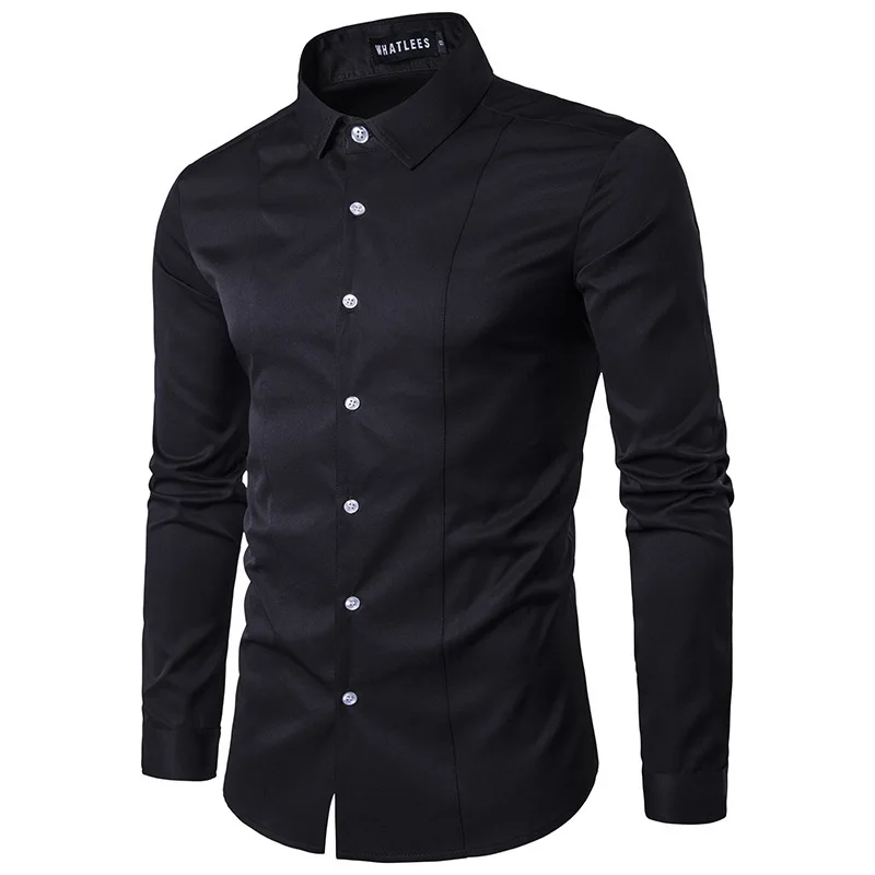

2017 Ouma Fashion Youth New Style Solid Color Top Grade Base Shirt Fashion Man Slim Fit Long-sleeve Blouse A27