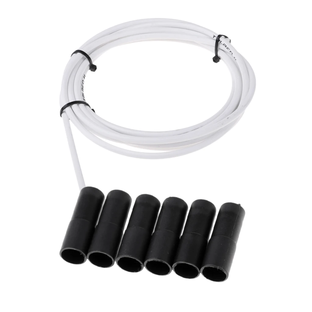 6pcs/Pack Bike Plastic Brake Cable End Crimps Cap with Bicycle Brake Cable Housing Tube Sleeve Protector Guard Repair Kit