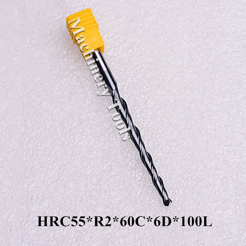 

2 Flute 6MM Shank Carbide Tapered Ball Nose End Mill CNC Drilll Spiral Bit Tool