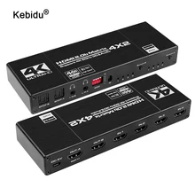 4k 60hz interruptor remoto 4x2 switcher extrator de áudio com arco & ir interruptor de controle remoto hdmi-compatível com 1080p para ps4 tv hdtv