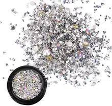 

3 Boxes Glass Rhinestone Cabochons Nail Sequins Nail Art Decorations Mixed Shape Nail Decorative Accessories Silver Nail Charms