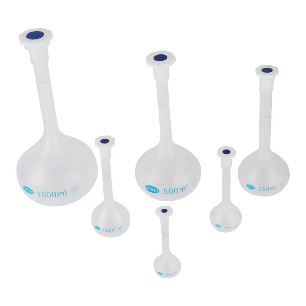 Plastic Vase Shape Measuring Flask With Stopper Precise Durable Long ...