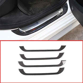 

Real Carbon Fiber For Mercedes Benz C Class W205 C180 2016-2019Car Outside Door Sill Protector Plate Cover 3D Sticker