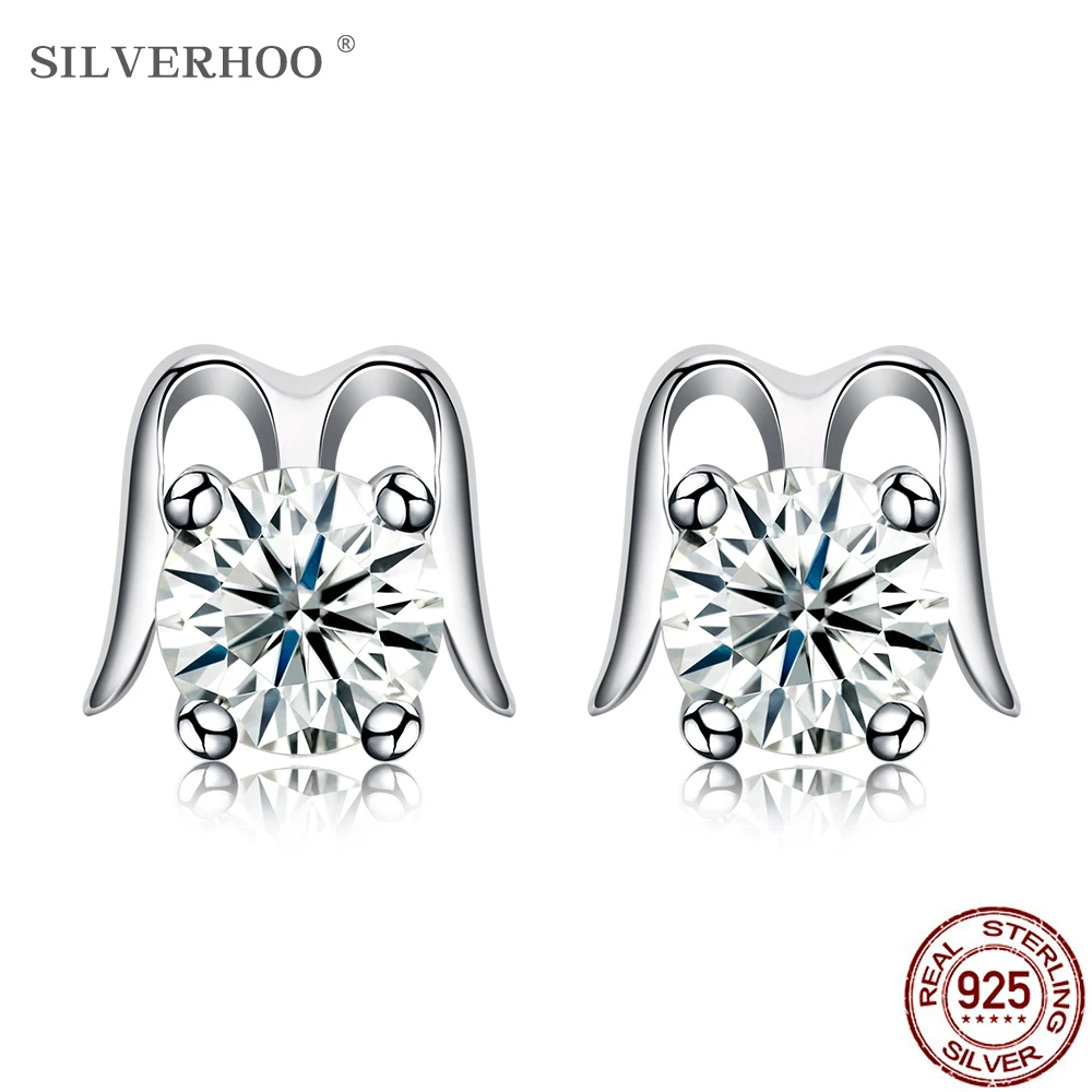 Серьги SILVERHOO в форме буквы M для женщин ювелирные изделия из стерлингового
