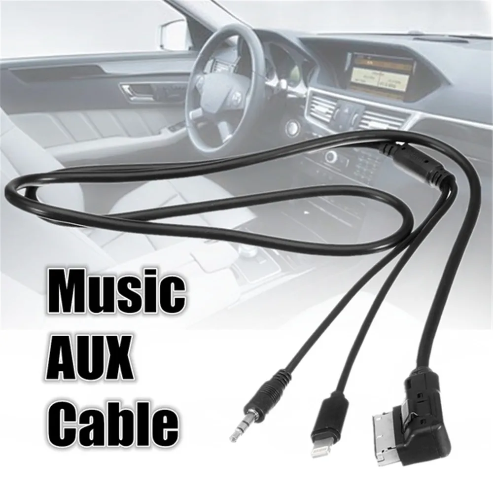 Музыкальный интерфейс AUX кабель 105 см шнур 8pin Зарядка для IPHONE IPOD Mercedes-Benz автомобильный аудио AUX USB адаптер