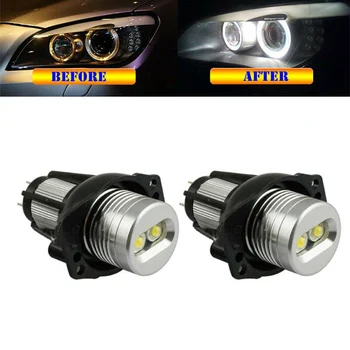 

2pcs Car Headlights Angel Eye White Replacement Halo Ring Marker Light For BMW E90 E91