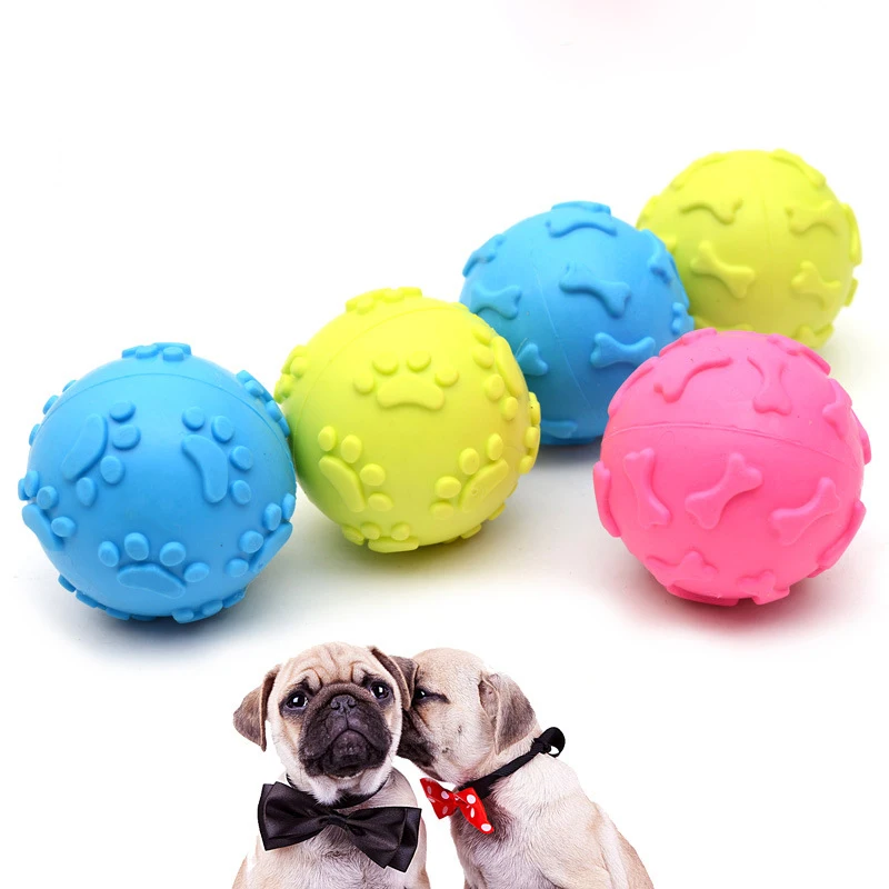 

Popular Funny Pet Dog Toy Interactive Rubber Balls Pet Dog Cat Puppy ElasticityTeeth Ball Dog Chew Toys Squeak Chew Sound Toy