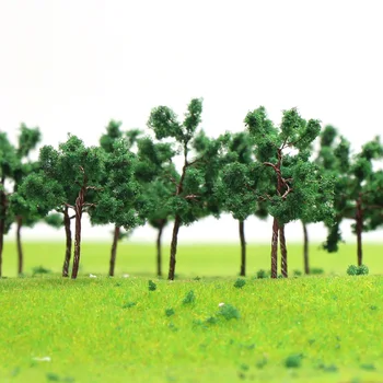 100pcs N Scale Deep Green Trees Train Layout Set 1:150 Iron Wire Model Trees 32mm D3513