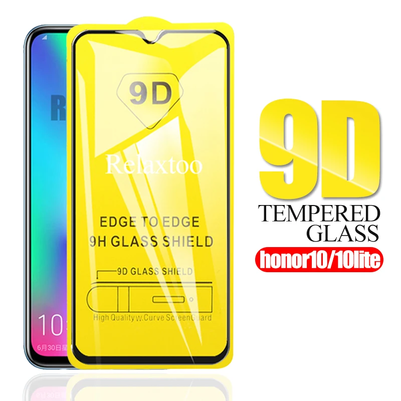 Защитное стекло 9D для honor 10 COL-L29 полное покрытие | Мобильные телефоны и аксессуары
