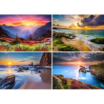 

4 Pack 5D Full Drill Diamond Painting Kit,DIY Sunrise Diamond Rhinestone Painting Kits for Adults Diamond Arts Decor