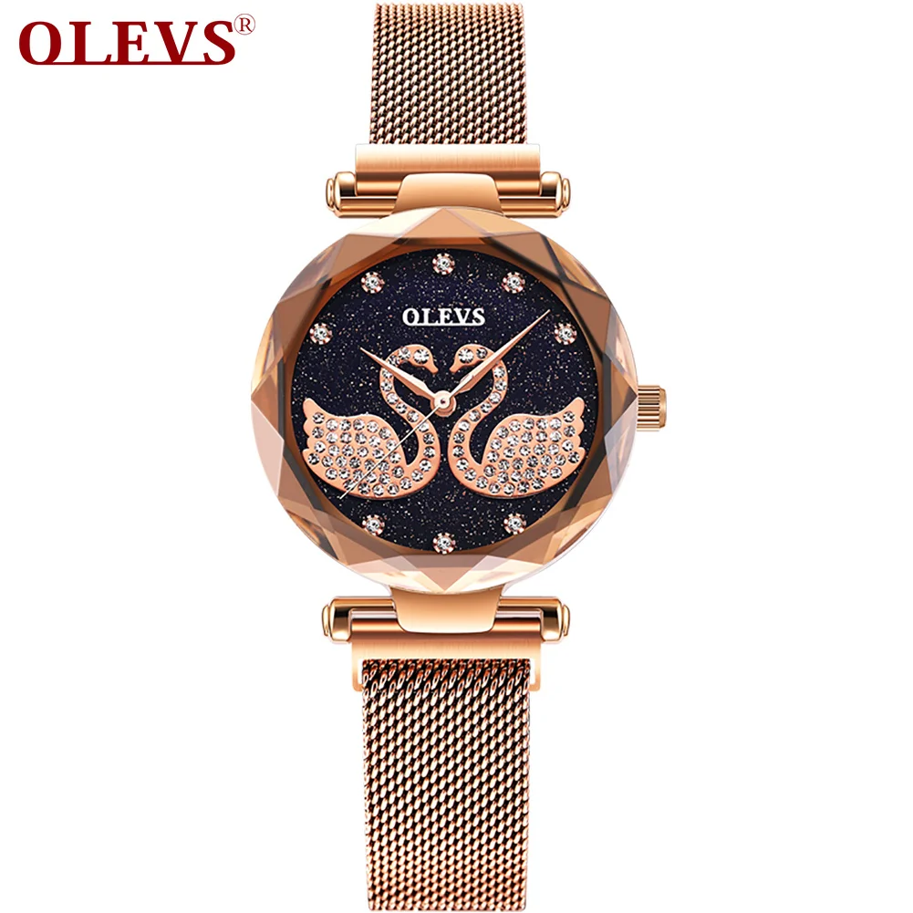 

2019 Hot Fashion Women Quartz Watch Luxury Diamond star swan Wrist Watches Female Clock waterproof Brand Relogio Feminino