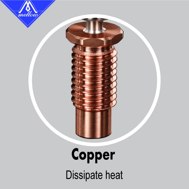 Quebra de Calor Bocal da Impressora Garganta para 1.75mm Mellow All-metal Titanium & Cobre 3d E3d v6 Hotend Aquecedor Bloco 2021 nf V6-tcrazy - Imagem 4