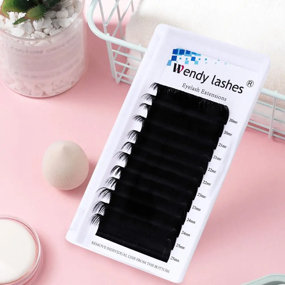 

5 Cases 20-25 mm Faux Mink Individual Eyelashes 12 Rows Lashes Maquiagem Cilios For Professionals Soft Mink Eyelash Extension