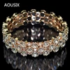 Fashion 3/6 rows Crystal Gold Silver Plated Bracelets & Bangles for Women Rhinestone Stretching Bangle Upper Arm Bracelet jewelr 3