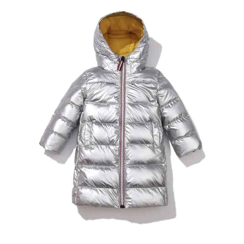 Модный тренд, теплый пуховик для девочек, Длинная зимняя куртка для девочек, пальто для мальчиков-подростков, зимняя детская верхняя одежда