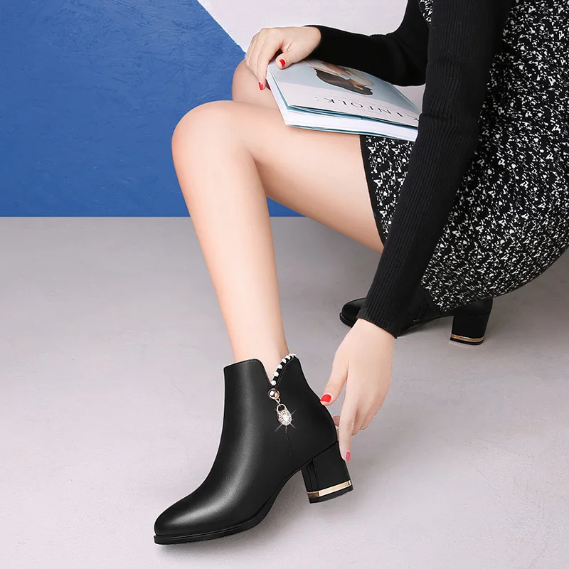 

Lycra Kington Short Boots Women's 2019 Autumn And Winter New Style Martin Boots Women's British-Style Short Boots WOMEN'S Shoes