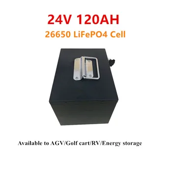 شراءمقاوم للماء 24 فولت 120AH AGV RV عربة جولف دراجة ثلاثية العجلات الكهربائية الطاقة الشمسية بطارية ليثيوم استخدام 26650 LiFePO4 مع شاحن 24 فولت 20A