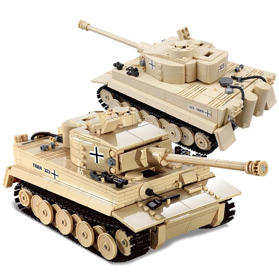 

KAZI 995pcs Military German King Tiger Tank Building Block Legoingly WW2 Soldier Figure Bricks Educational Toys gift for boy