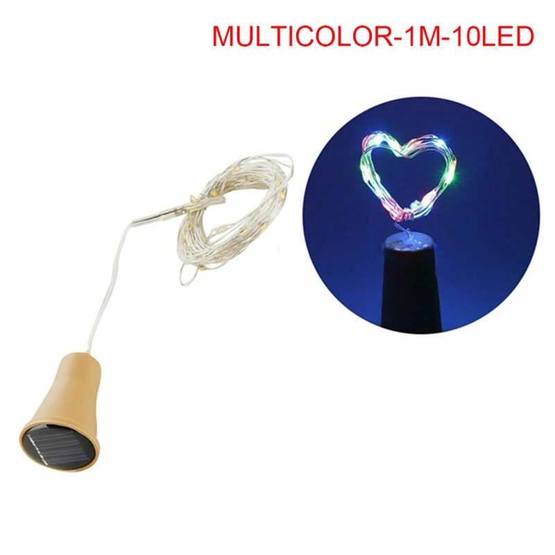 Decorative Lights Wine Bottle Lights LED String Lights LED Fairy Lights String Lights Solar Powered Wine Bottle Cork Festival Outdoor Light Garland Lights Outdoor Fairy Light 1M/2M Shaped LED Copper Wire String