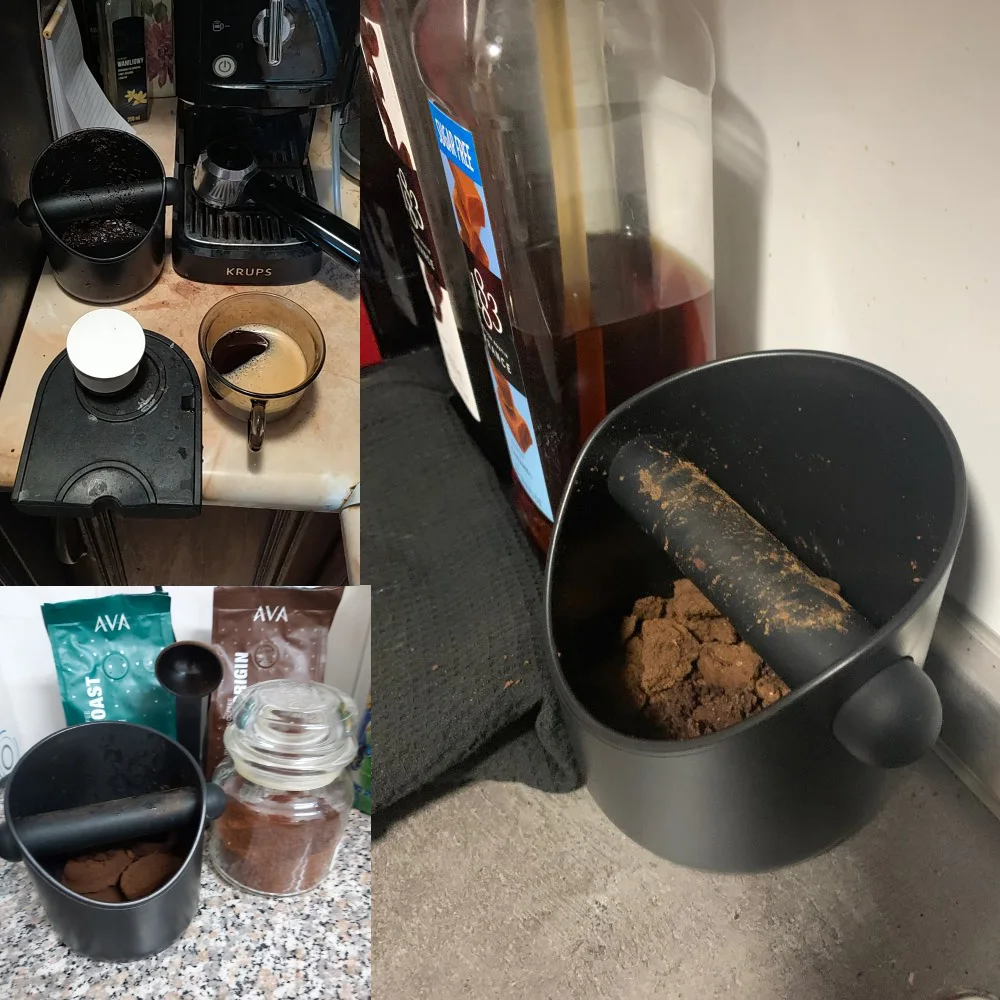 Espresso Knock Box Coffee Knock Box Anti Slip Shock-absorbent Coffee Grind Dump Grind Knock Espresso Dump Waste Bin Cafe For Barista