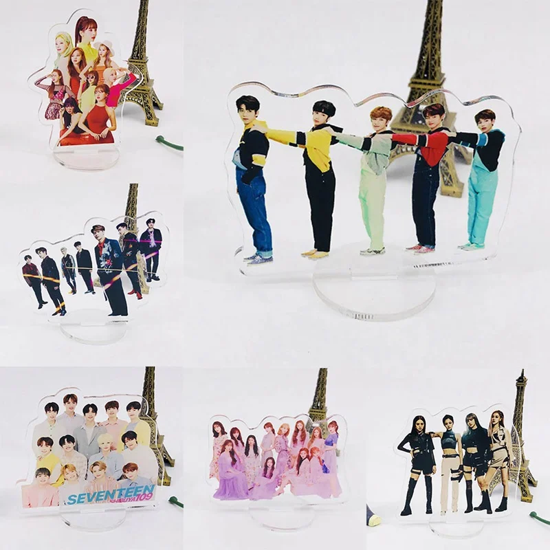 Kpop TXT IZONE Черный Розовый Дважды акриловая подставка фигурка кукла Seventeen GOT7 стоячий декор стола