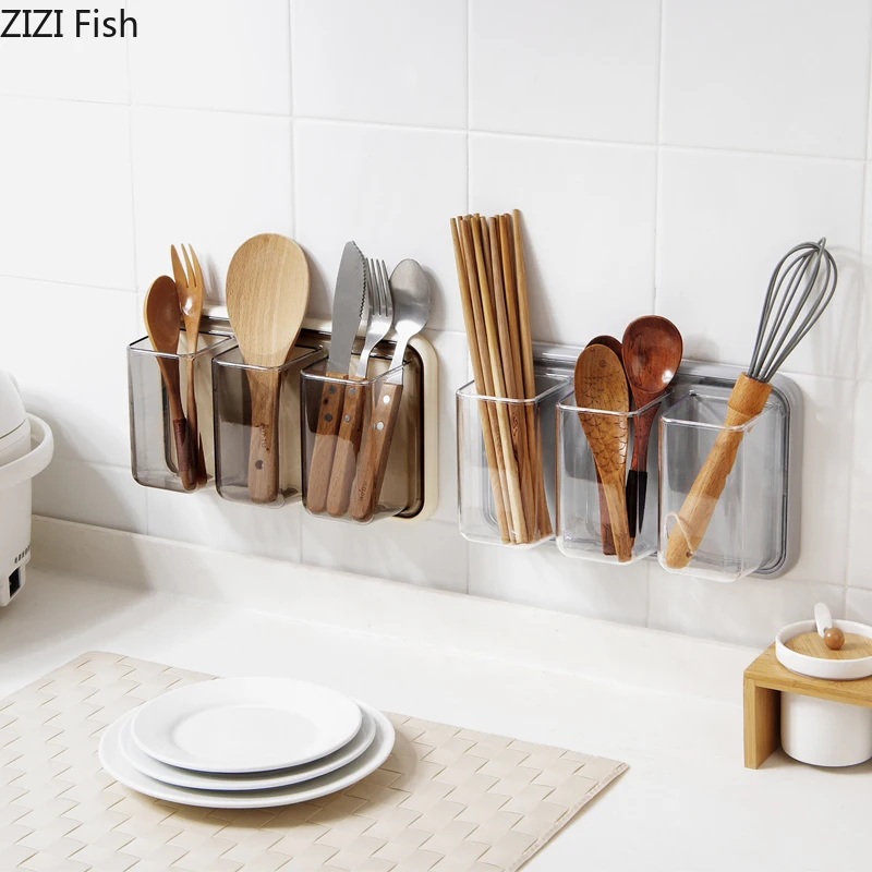 Кухонный настенный стеллаж для хранения посуды пластиковый ванной|Полки и