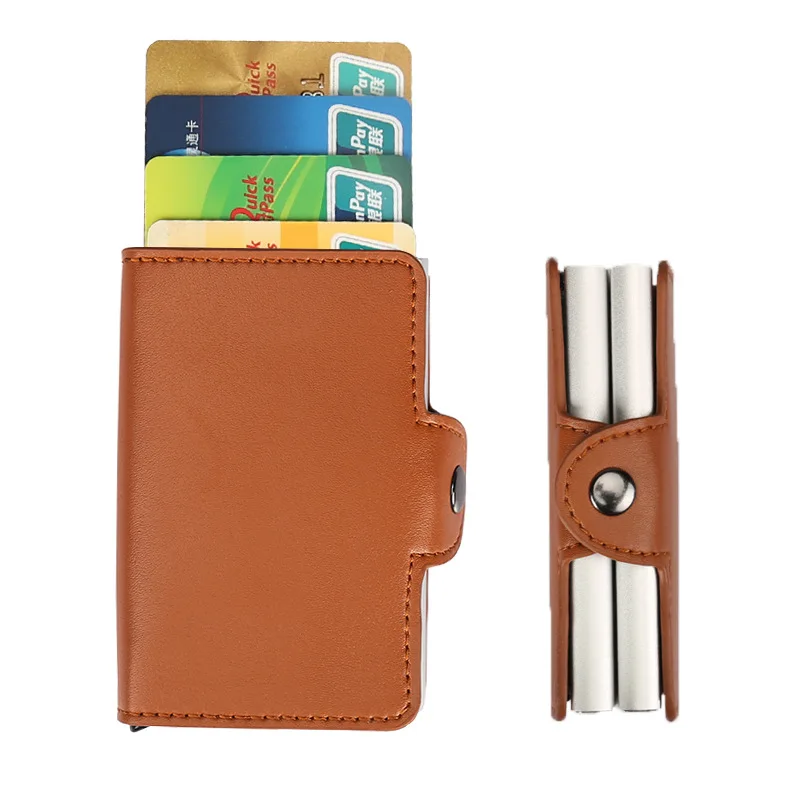 

Bankcards Box Anti-Theft Brush Aluminum Card Bag Purse Wallet Anti-Theft Card Holder Credit Card Cassette Currently Available