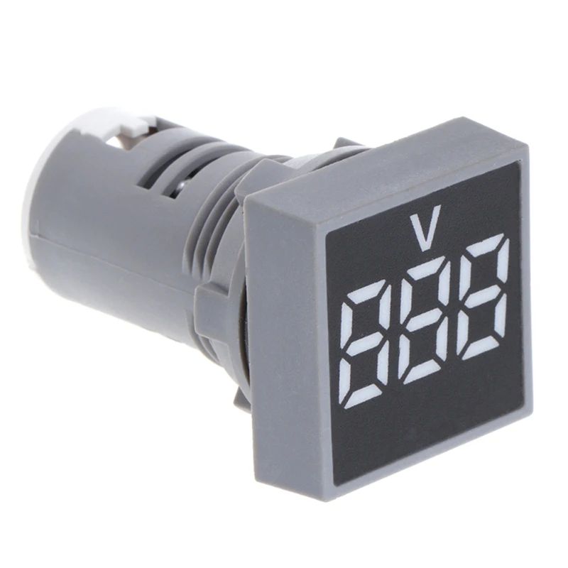 22MM AC 12-500V AD101-22VMS Voltmeter Square Panel LED Digital Voltage Meter Indicator Light LED Display Electric Components - Color: White