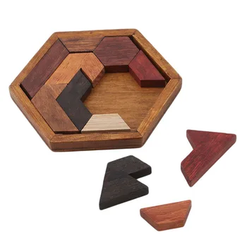

1 Set Kids Puzzles Wooden Toys Tangram/Jigsaw Board Wooden Geometric Shape Puzzle Children Learning Educational Toys