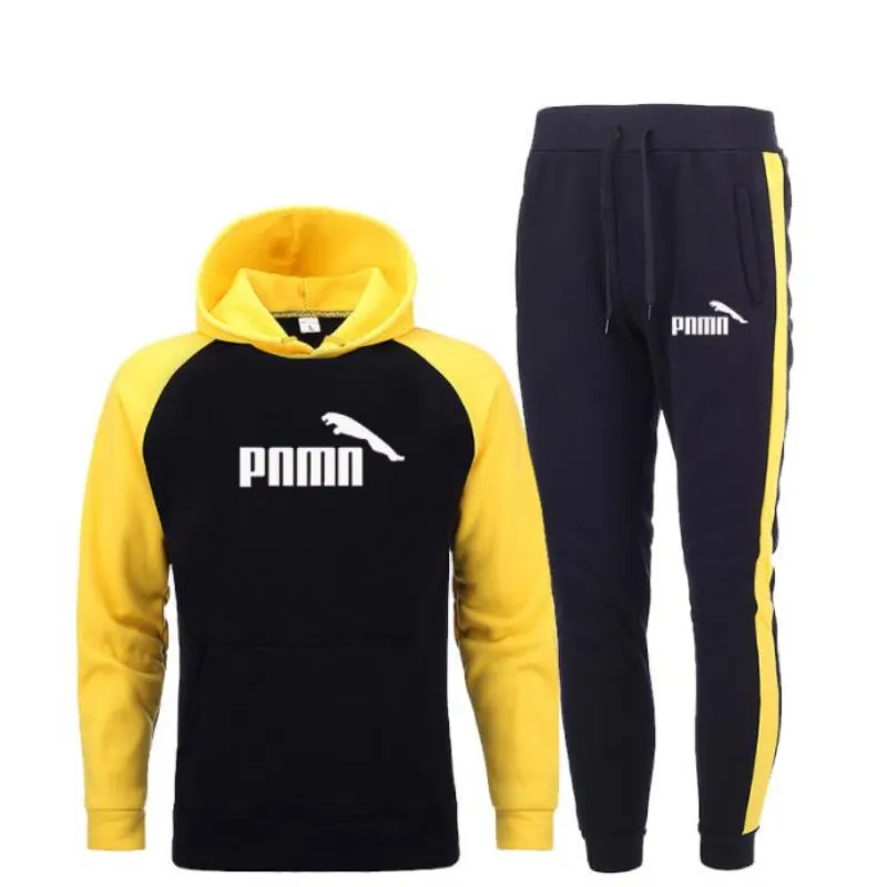 

Winter Hip Hop Fleece Mens Two Pieces Set Hooded Sweatshirtsn Hoodies+Pants Men Women Jogging Brand Sportswear Suit