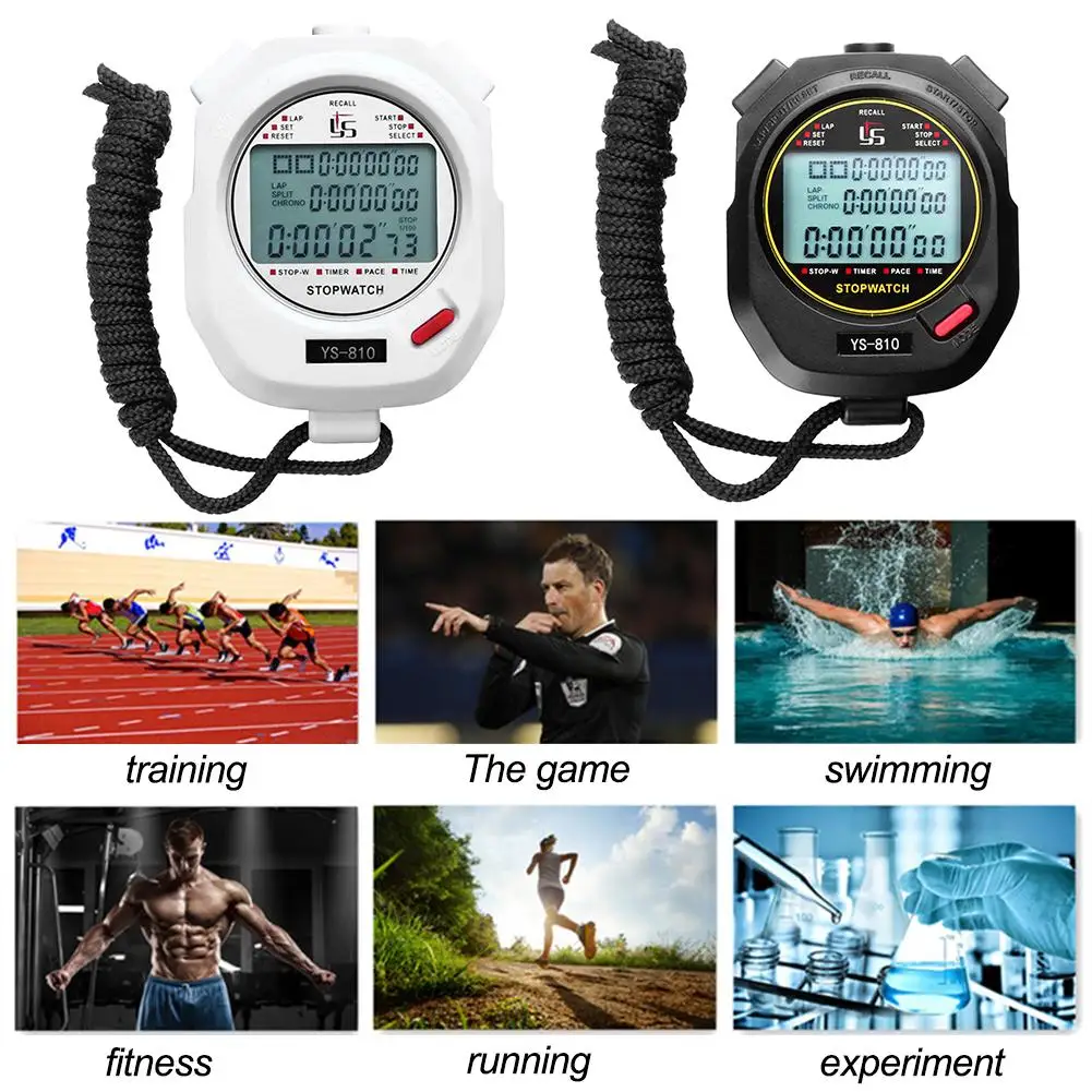 Handheld Digital Stopwatch Timer Chronograph Sports Training