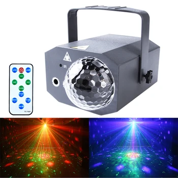 

Voice Control Party Laser Projector Light RGB LED Stage Effect Lighting Lamp 16-in-1 Magic Ball Bar Lights For DJ Disco KTV
