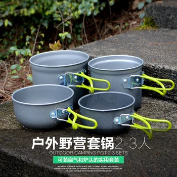 

Outdoor Cookware Utensils travel tableware set portable Picnic Backpacking Camping Cooking Set pot pan set for 2-3 people