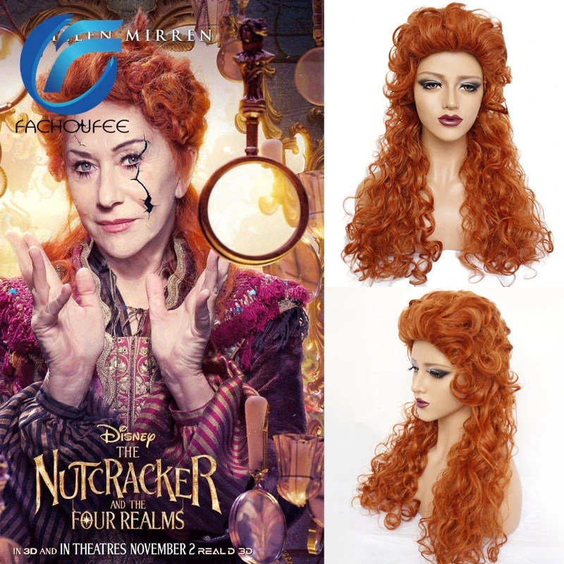 

Yomagic Synthetic Hair Cosplay Wigs for Party Long Hair Nutcracker Ginger Queen Curly Wigs