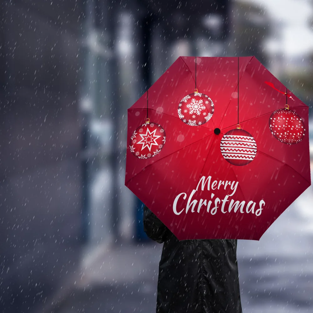 Merry Christmas Lob Eight Bone автоматический складной зонт женский мужской роскошный водонепроницаемый Зонт от дождя женский