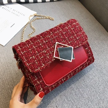 

Women Vintage Mori Wool Flap Shoulder Bag Ladies Solid Messenger Chains Hand Clutch Pink Bags Designer Travel Handbags