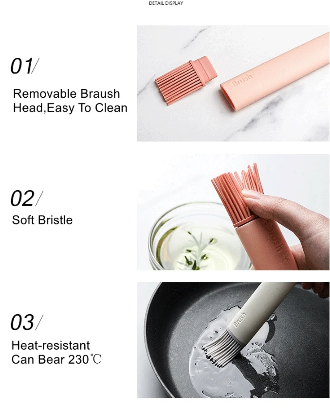 2Pcs/Lot Silicone Brush FOR BBQ Cake Bread Frying Brush Tool Bakeware Cooking Pastry Brushes Cooking Oil Brush Household Tools