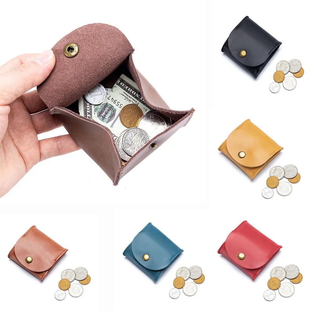 Pouch Earphone-Holder Coin-Purse Earbuds Mini Wallet Vintage-Design Individuation Genuine-Leather