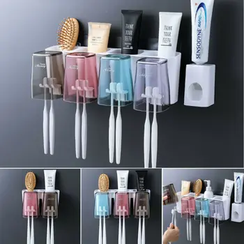 

Plastic Wall Mount Toothbrush Holder Home Bathroom Toothbrush Spin Suction Holder Rack Cover Wall Mount Stand Waterproof