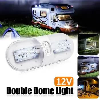 

Camper Accessories RV LED 12V Fixture Ceiling Trailer Camper Marine Oval Double Dome Light LED Camper Freight Car Ceiling Light