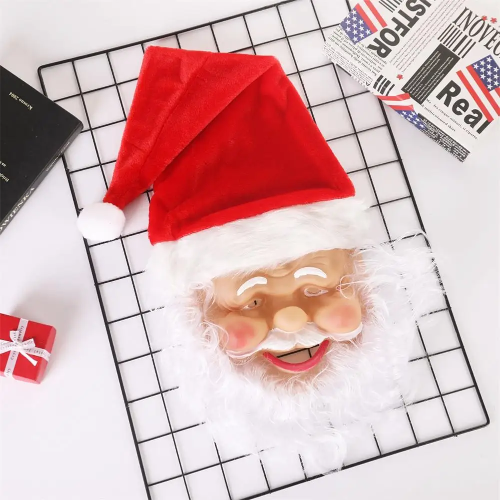 Маска Санта-Клауса, полное покрытие для лица, Рождественская маска, костюм Санта-Клауса, забавная супер мягкая маска для вечеринок, карнавалов, фестивалей