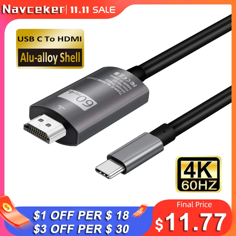 Кабель-преобразователь usb-c на HDMI 4K 60 Гц USB 3 1 Thunderbolt | Электроника