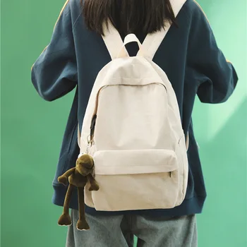 

Corduroy Schoolbag Female Korean-Style Harajuku Ulzzang Backpack High School Students Simple Ins Wind Backpack