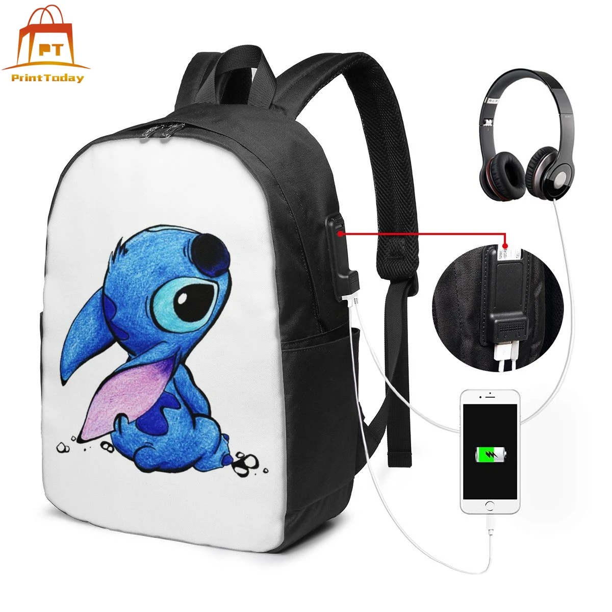 

Lilo Stitch Backpack Lilo Stitch Backpacks Men - Women Print Bag Trend Teen Multi Function High quality Bags