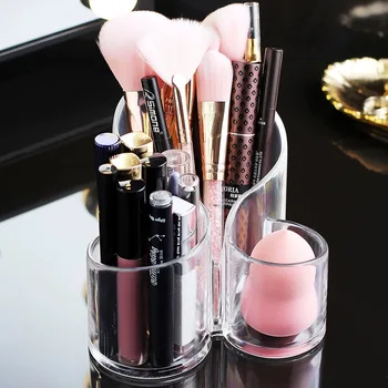 

Acrylic Makeup Brush Box Lipstick Organizer Standing Cosmetic Storage Box Holder Nail Polish/Pencil/Cosmetics Organizer