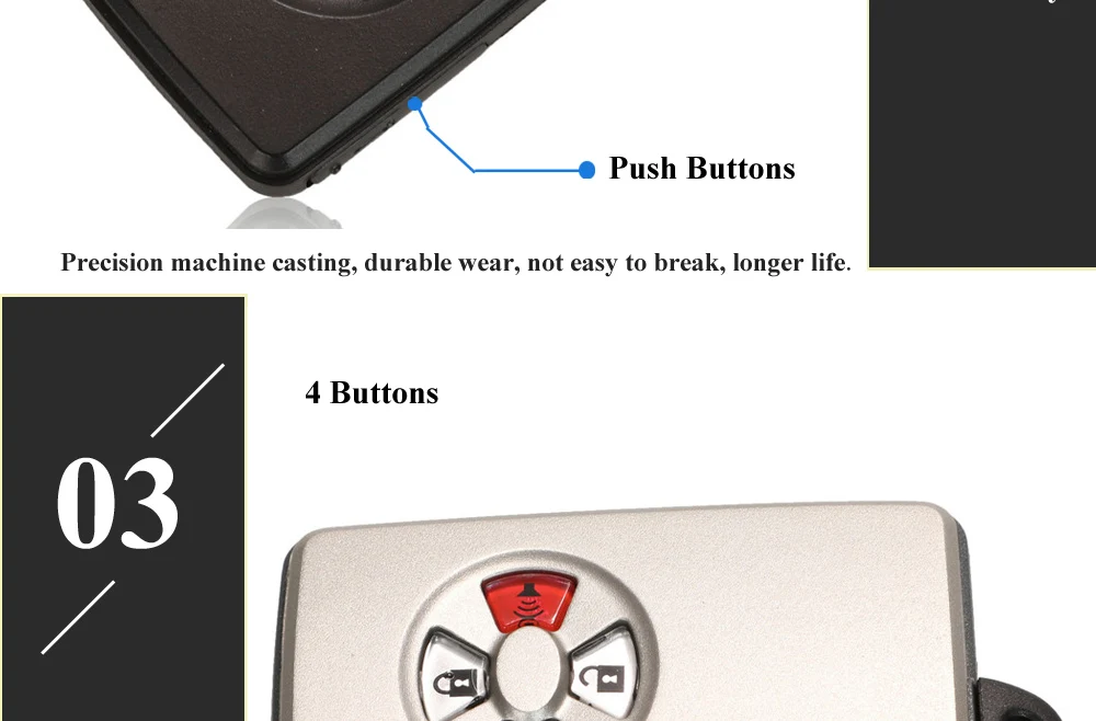 Keyforkess per Toyota Avalon Camry Highlander Corona Corolla Smart Card Chiave Auto Chiave A Distanza di Shell Fob 2/3/4 Pulsanti Nero/Bianco Caso - H8340f19cc19a4b62b3d258f7b916b247C