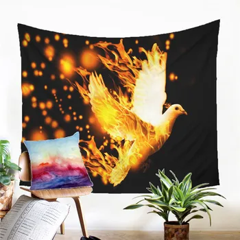

A Flame Animal Tapestry Wall Hanging Sandy Beach Picnic Rug Camping Tent Sleeping Pad Home Decor Bedspread Sheet Wall Cloth