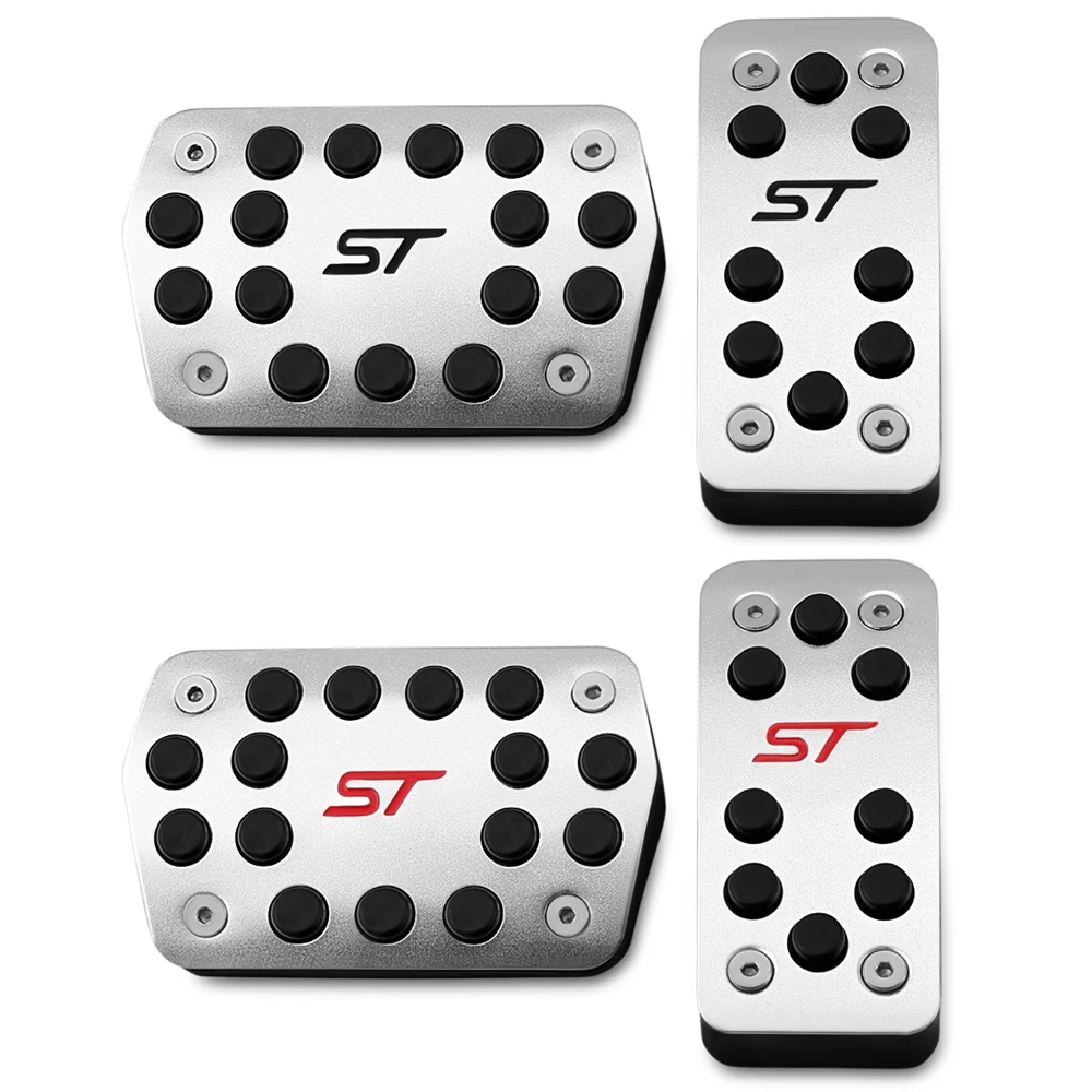 Aluminum Aolly Car Accelerator Pedals Brake Pedal Clutch Pedals car pedals pedal cover stainless steel pedal cover racing pedals for Ford Focus 2 Focus 3 Kuga Escape ST 2009 -