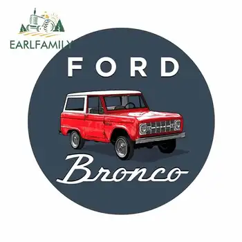 

EARLFAMILY 13cm x 13cm for Ford Bronco '66 Illustrated Fine Decal Waterproof Bumper Decoration Vinyl Material Car Stickers Decal